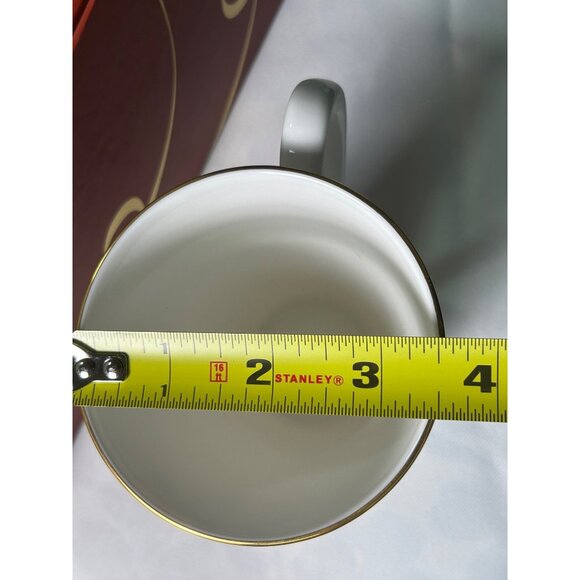 Lenox Merry & Bright Snowflake Mug Set of 4 White/Gold Holiday Gift Elegant - Picture 4 of 13